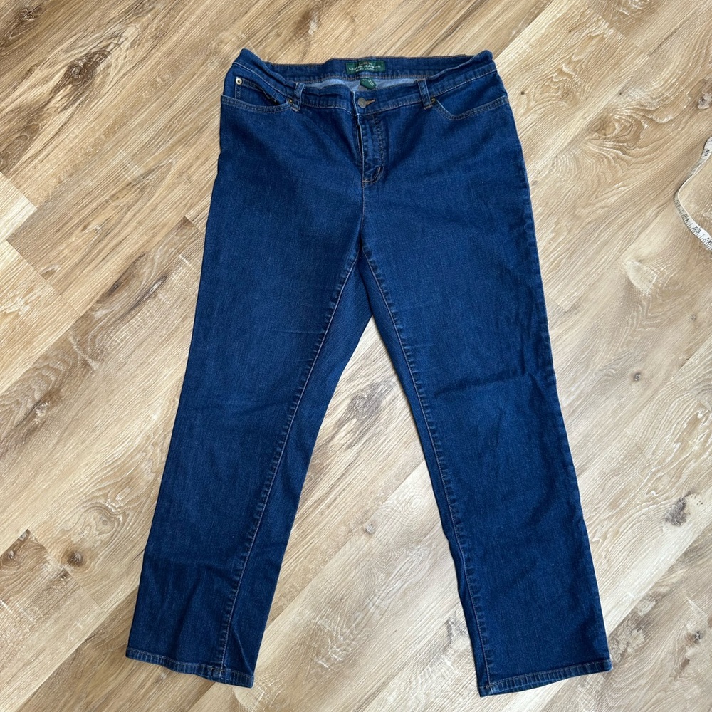 Lauren Ralph Lauren Women's Straight-Leg Jeans in Dark Blue Denim